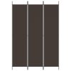  3 paneles barna szövet paraván 150x220 cm
