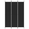  3 paneles fekete szövet térelválasztó 150x220 cm