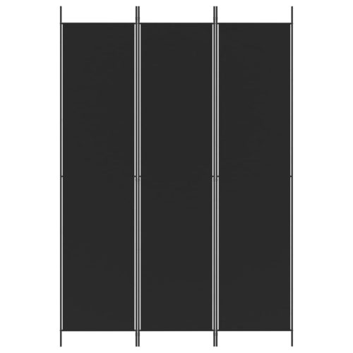  3 paneles fekete szövet térelválasztó 150x220 cm