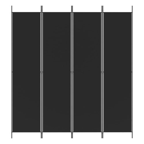  4 paneles fekete szövet térelválasztó 200x220 cm