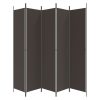  5 paneles barna szövet paraván 250 x 220 cm
