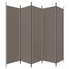  5 paneles antracitszürke szövet térelválasztó 250 x 220 cm