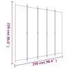  5 paneles fekete szövet térelválasztó 250x220 cm