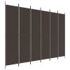  6 paneles barna szövet paraván 300 x 220 cm
