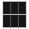  3 paneles fekete szövet térelválasztó 150x180 cm