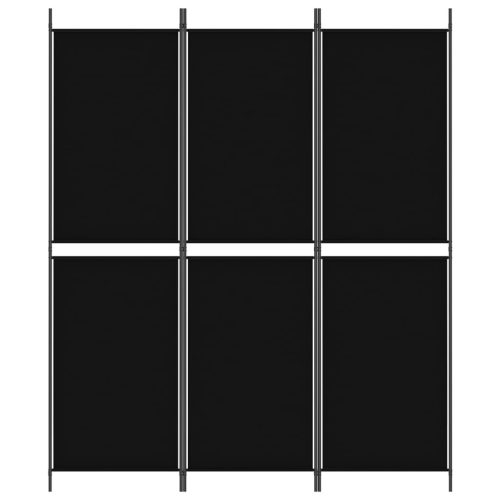  3 paneles fekete szövet térelválasztó 150x180 cm
