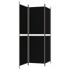  3 paneles fekete szövet térelválasztó 150x180 cm