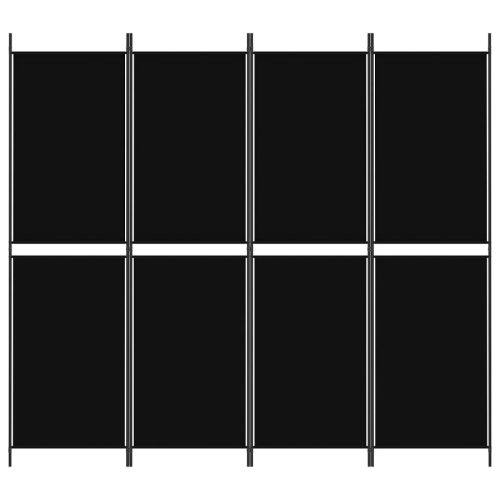  4 paneles fekete szövet térelválasztó 200 x 180 cm