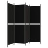  4 paneles fekete szövet térelválasztó 200 x 180 cm