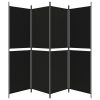  4 paneles fekete szövet térelválasztó 200 x 180 cm