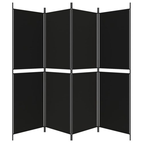  4 paneles fekete szövet térelválasztó 200 x 180 cm
