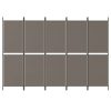  5 paneles antracitszürke szövet térelválasztó 250x180 cm