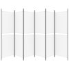  6 paneles fehér szövet térelválasztó 300x180 cm