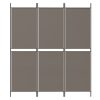  3 paneles antracitszürke szövet térelválasztó 150 x 200 cm
