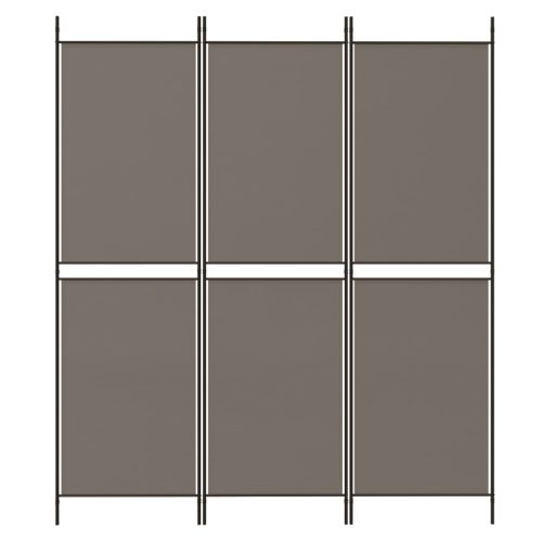  3 paneles antracitszürke szövet térelválasztó 150 x 200 cm