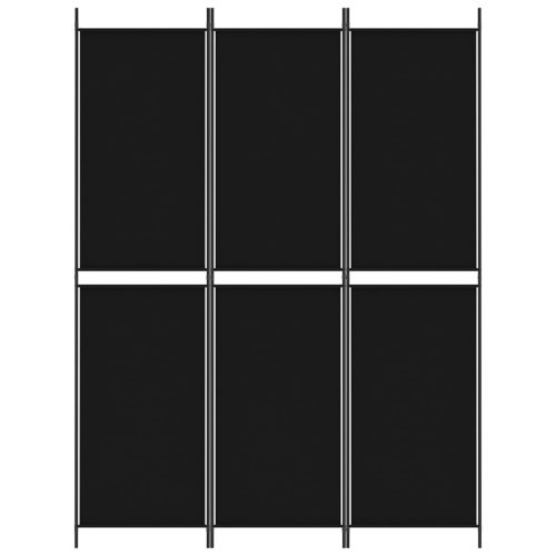  3 paneles fekete szövet térelválasztó 150 x 200 cm