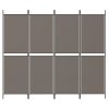  4 paneles antracitszürke szövet térelválasztó 200x200 cm