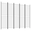  fehér 5 paneles paraván 250x200 cm szövet