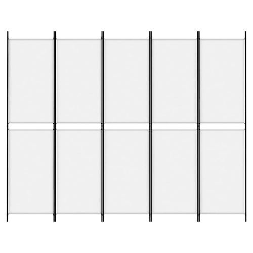  fehér 5 paneles paraván 250x200 cm szövet