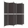  5 paneles barna szövet paraván 250x200 cm