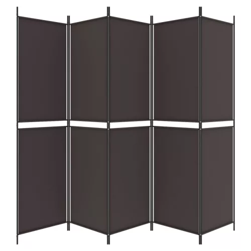  5 paneles barna szövet paraván 250x200 cm