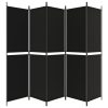  5 paneles fekete szövet térelválasztó 250x200 cm