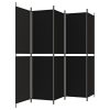  5 paneles fekete szövet térelválasztó 250x200 cm