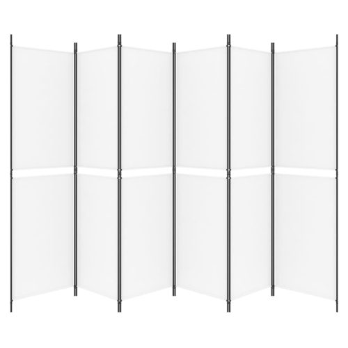  6 paneles fehér szövet térelválasztó 300x200 cm