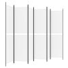  6 paneles fehér szövet térelválasztó 300x200 cm