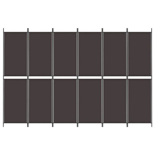  6 paneles barna szövet paraván 300x200 cm