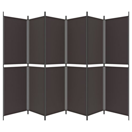 6 paneles barna szövet paraván 300x200 cm
