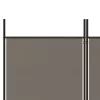  6 paneles antracitszürke szövet térelválasztó 300x200 cm