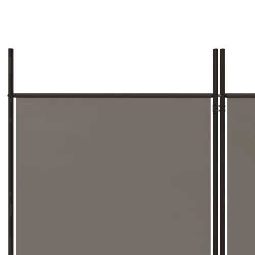  6 paneles antracitszürke szövet térelválasztó 300x200 cm