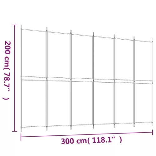  6 paneles antracitszürke szövet térelválasztó 300x200 cm