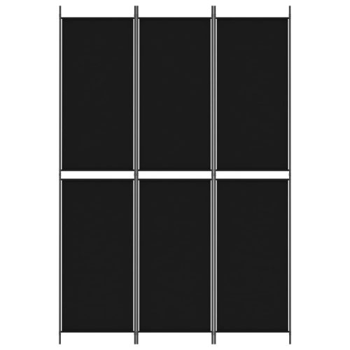  3 paneles fekete szövet térelválasztó 150x220 cm