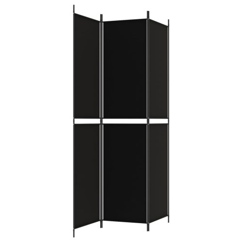  3 paneles fekete szövet térelválasztó 150x220 cm