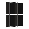  4 paneles fekete szövet térelválasztó 200x220 cm