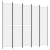  fehér 5 paneles paraván 250x220 cm szövet
