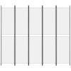 fehér 5 paneles paraván 250x220 cm szövet