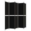  5 paneles fekete szövet térelválasztó 250x220 cm