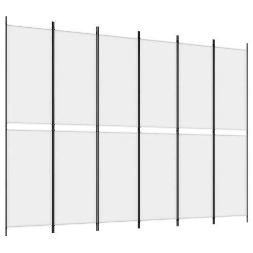  6 paneles fehér szövet térelválasztó 250 x 220 cm
