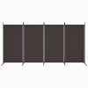 4 paneles barna szövet térelválasztó 346x180 cm