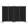  4 paneles fekete szövet térelválasztó 346x180 cm