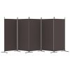  5 paneles barna szövet térelválasztó 433 x 180 cm