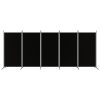  5 paneles fekete szövet térelválasztó 433x180 cm