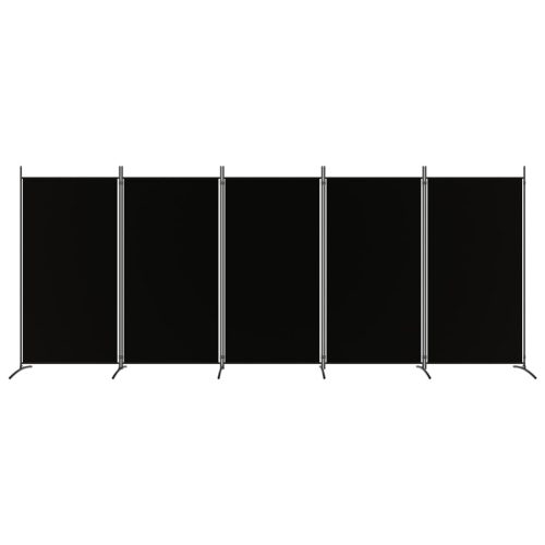  5 paneles fekete szövet térelválasztó 433x180 cm