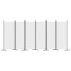  6 paneles fehér szövet térelválasztó 520x180 cm