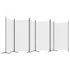  6 paneles fehér szövet térelválasztó 520x180 cm