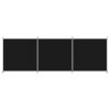  3 paneles fekete szövet térelválasztó 525x180 cm