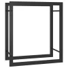  fekete acél tűzifatároló állvány 50 x 28 x 56 cm
